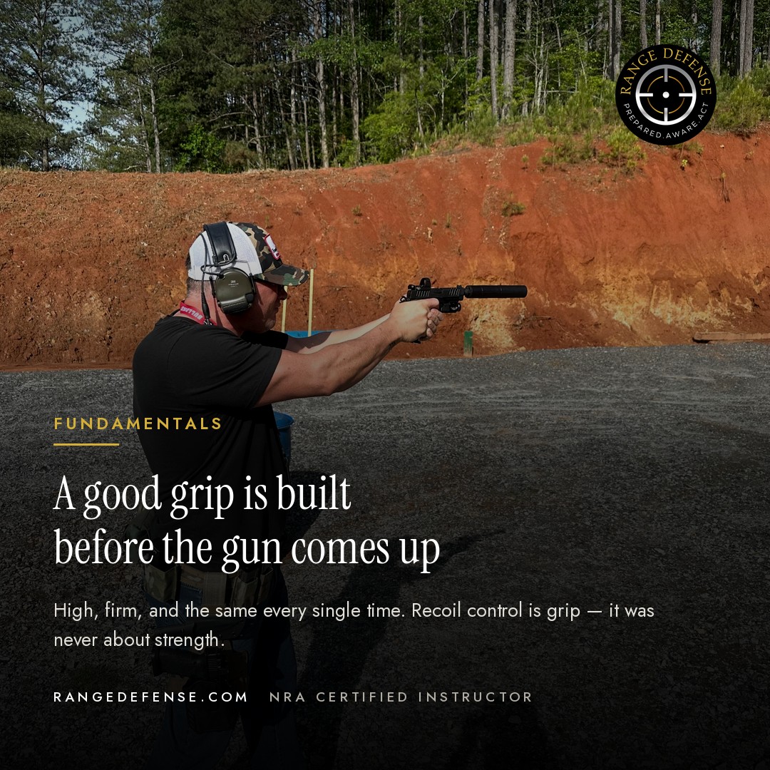 A good grip is built before the gun comes up