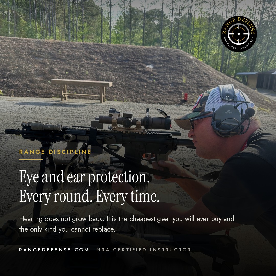 Eye and ear protection. Every round. Every time.